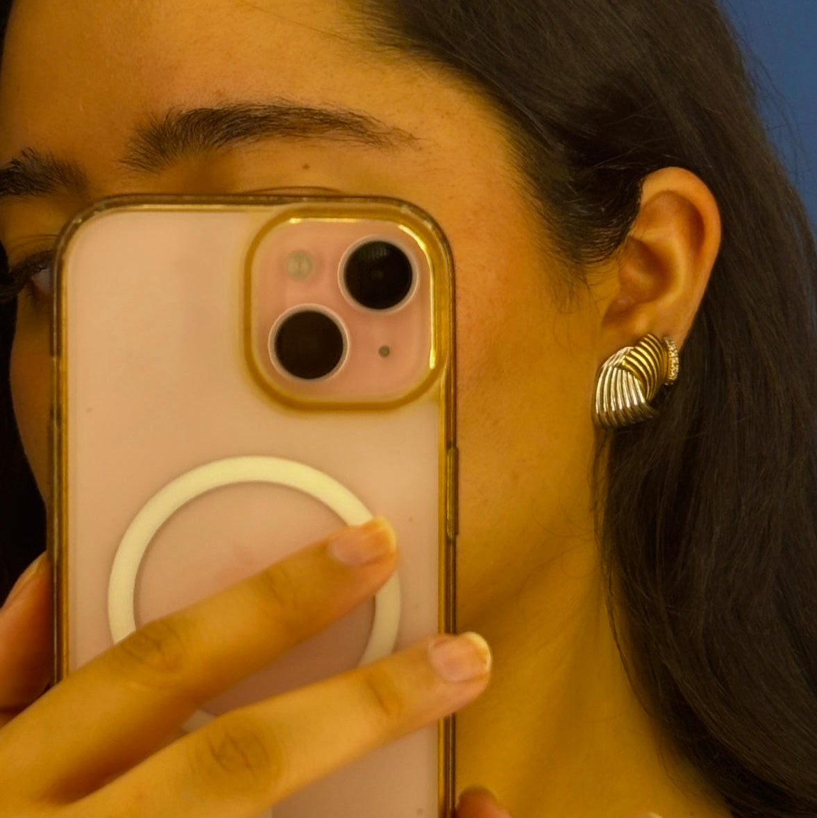 Ridge Stud Earrings