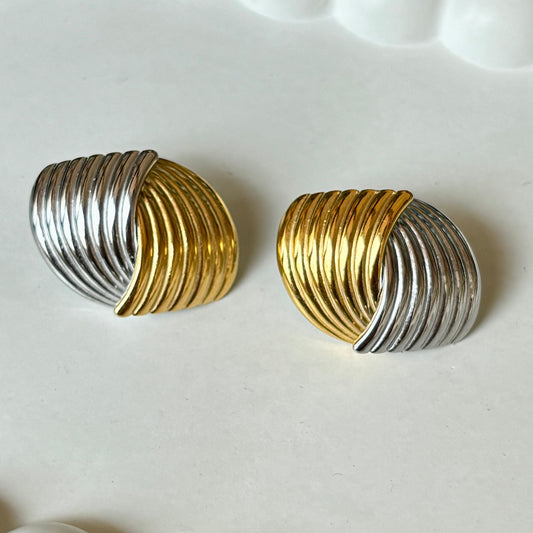 Ridge Stud Earrings